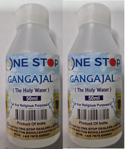 One Stop Dealers Gangajal Holy Water 50ml - Sacred Water from River Ganga - Ideal for Pooja, Rituals, and Spiritual Use (Pack of 2)