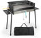 Grande griglia per barbecue a carbone con affumicatore offset, portatile e regolabile, ideale compagno di cottura, include tavolini pieghevoli e tavolo in materiale