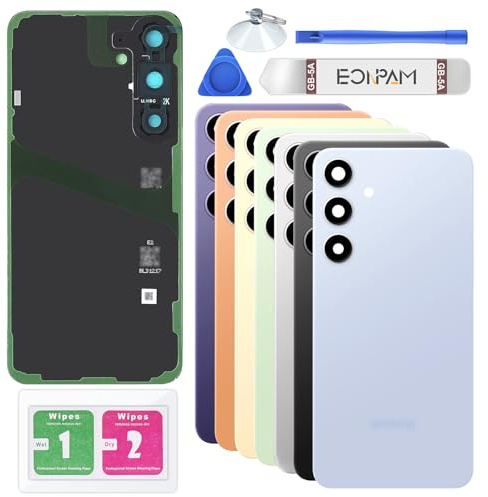 Eonpam Back Cover Glass for Samsung Galaxy S24+ Plus S926 Blue | Original quality back glass replacement rear glass battery cover back cover replacement with camera lens repair kit.