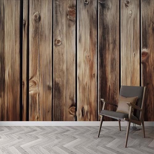 Wallpaper Traditional Rural Retro Wood Grain Photo Murals, Rural Wood Grain Wall Mural Photo Wallpaper, 350 x 256 cm (W x H) Wallpaper Mural Wall Art for Living Room Bedroom Children's Room Corridor