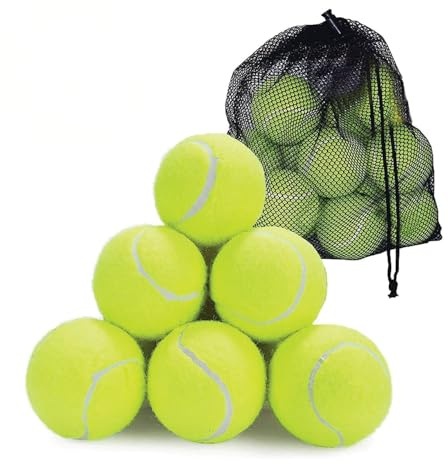 MantraRaj Tennis Balls With Mesh Carrying Bag Ideal for Sports Play, Practice, Pet Play, Dog Training, Throwing Machine & All Court Sturdy & Durable Types Adults Children Exercise