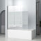 Gestreift Duschwand für Badewanne 130x140 cm, 3-teilig Faltbar Badewannenfaltwand 6mm ESG Glas Beschichtung Duschtrennwand NANO einfach-Reinigung Beschichtung