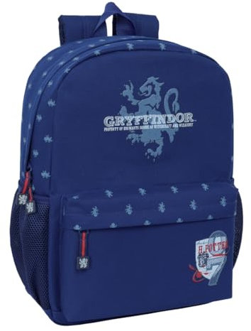 HARRY POTTER CAPTAIN Schulrucksack, anpassbar an Kinderwagen, ideal für Kinder verschiedener Altersgruppen, bequem und vielseitig, Qualität und Widerstandsfähigkeit, 32 x 14 x 43 cm, marineblau, M,