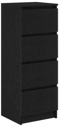 vidaXL Sideboard Schwarz Eichen-Optik 37,5x35x99 cm Holzwerkstoff, Kommode, Schrank, Flurschrank, Anrichte, Küchenschrank, Wohnzimmerschrank