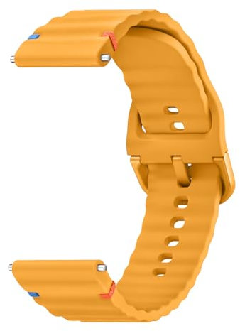 ZGCE Uhrenarmband 22mm 20mm, Silikon Uhrenarmbänder für Damen Herren, Atmungsaktives Wasserdichtes Wellenförmiges Armband, Ersatzarmband mit Schnellverschluss, (22mm Kurkuma)