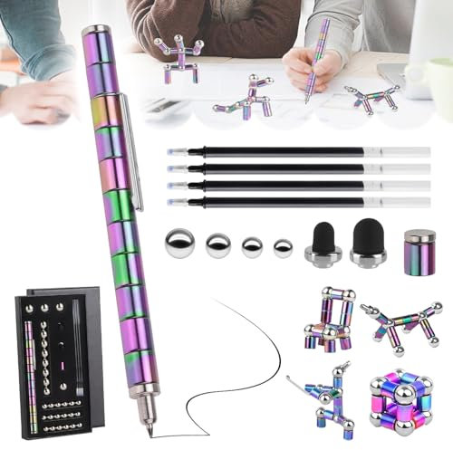 HBSFBH Magnetic Fidget Pen, Magnet Stift, Magnetischer Kugelschreiber, Fidget Pen Spielzeug, Multifunktions Magnetstif, Geschenke für Männer, Frauen, Vatertagsgeschenk