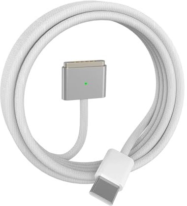 UOLUUK USB C to Mag-Safe 3 Cable 1.8M Fit for MacBook Air Charger, 140W Premium USBC Magnetic 3 Cord Compatible with 2024 MacBook Pro 14” 16 M4, 2023 MacBook Air 13“ 15 M3 and More-Silver
