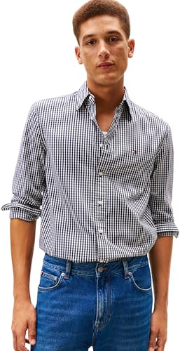 Tommy Hilfiger Herren Flex Poplin Big Gingham Rf Shirt Mw0mw41713 L/S Shirt (1er Pack)