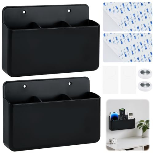 MINISOISO Support Telecommande Mural,2 Pièces Support Mural pour Télécommande TV,Porte Telecommandes Murals TV,Supports de Télécommandes Universel, Supports de Télécommand pour Salon, Bureau, Cuisine