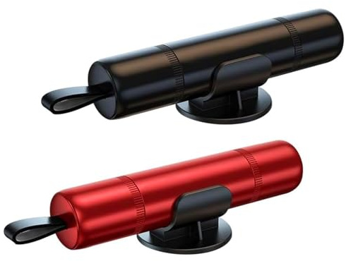 GodtKowty 2 Pcs Emergency Car Window Breaker with 2 Holders- 2-in-1 ,Seat Belt Cutter and Window Hammer, Compact Safety Tool for Quick Escape, Durable Tungsten Steel, Red and Black