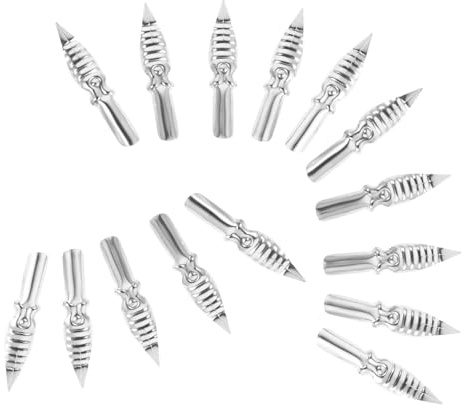 DIYEAH 15pcs Replaceable Metal Oblique Dip Pen Nib for Calligraphy Drawing Writing Utensils Artist Use Nib Holder Pen