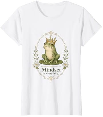 Mujer Corona de Rana Vintage con Cita Motivacional Naturaleza Camiseta