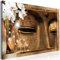decomonkey Bilder Buddha Orchidee 120x80 cm 1 Teilig Leinwandbilder Bild auf Leinwand Wandbild Kunstdruck Wanddeko Wand Wohnzimmer Wanddekoration Deko Blumen Zen