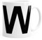 MoonWorks Kaffee-Tasse Buchstaben Buchstabe Arial Bold glänzend Kaffeetasse Teetasse Keramiktasse W weiß Unisize