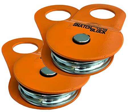 GearAmerica 9Ton Snatch Block Zweierpack | Hochleistungs-Windenrolle für synthetische Seile oder Stahlseile | Rückstellrichtung ändern, doppelte Windenleistung | Bestes Zubehör für die Offroad-Bergung