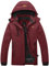 Wantdo Giacca Outdoor Primaverile Giubbotto da Montagna Caldo Parka in Pile Imbottita Calda Abbigliamento da Sci Taglia Forti Donna Rosso Vino XL