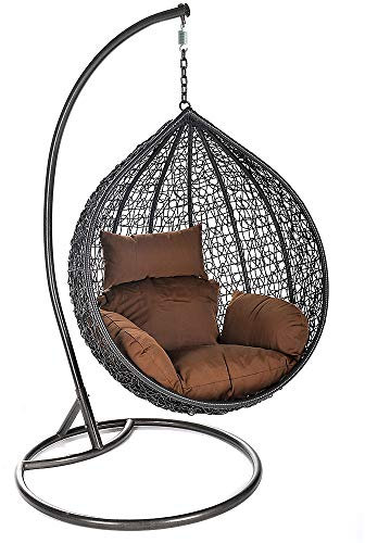 Hochwertiger Polyrattan Hängesessel Hängekorb Hängestuhl inkl. Regenabdeckung
