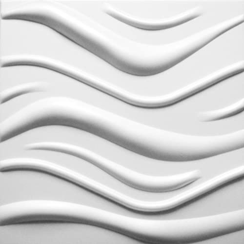 Polystyrene Panels for Interior Walls and Ceilings, Decorative Panels 50 x 50 cm, Thickness 6 mm, 3D Thermal Insulating Effect – Pack of 10 m² (40 Panels), Glue Included for Mounting (B010)