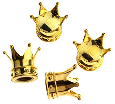 Create idea 2paare Ventilkappen Krone Motorrad Fahrrad PKW LKW Reifen Rad Gold Motorradventilkappen Auto-Ventil Deckel Kappen Cover