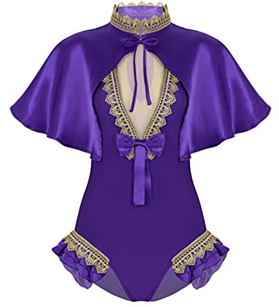 CHICTRY Costume Showman Carnevale da Donna Vestito Il più Grande Showman Mantello/Leotard Body da Danza Annel-Wheler Principessa Fancy Dress Gioco di Ruolo Halloween Viola M