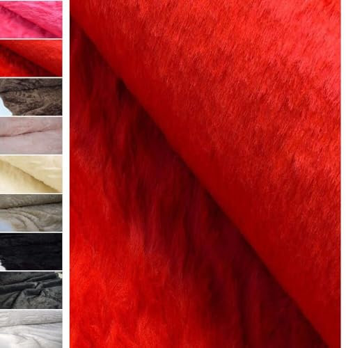 Fabrics-City Rot softig zotty teddyfell kurzhaarig stoff für Kinder, Dekoration, Kuscheltiere, Bekleidung, Heimtextilien, Baby, DIY, Plüsch, weich, kuschelig, nähen, 4223