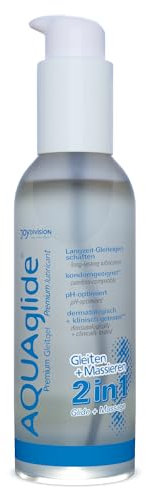 JOYDIVISION AQUAglide 2-in-1, 200 ml, wasserbasiertes Massage & Gleitgel, transparent und geruchsneutral, ölfreies Gleitmittel & kompatibel mit Latex-Kondo Men