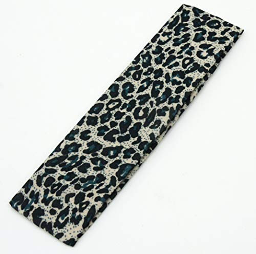 Fitness-Studio Sport Yoga Stirnband Dehnbar Alice Band Kylie Haarband Mädchen Damen Einfarbig (Leopard Blaugrün)
