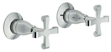 CPK208 / 1CR PAAR EINGEBAUTER STOPPHALTER 1/2CARLOS 1 ° CHROM NOBILI