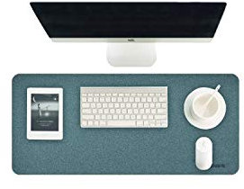 Hagibis Schreibtischunterlage, Naturkork, großer Schreibtischschutz, superfeines Oberflächenmaterial, doppelseitige Schreibtischunterlage für Büro, Zuhause, Gaming (Kork + Blau, 62 x 30 cm)