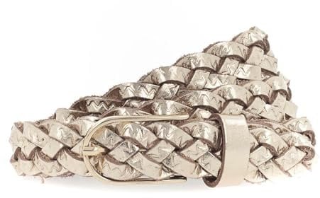 Vanzetti Braided Women's Belt W85 Gold Metallic