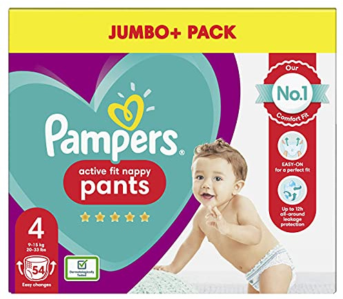 Pampers Baby Nappy Pants Size 4, Pack of 54