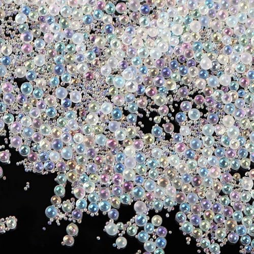 OLYCRAFT 210g 0.6~3mm Harzblasen Perlen Mikrokaviarperlen Schillernde Wassertropfen Blasenperlen Winzige Glasperlen Für Die Harzherstellung Und Nagelkunst