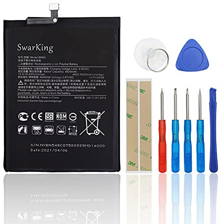 SwarKing Batería de repuesto compatible con Redmi Note 9 Note9 M2003J15SC, M2003J15SG, M2003J15SS / Redmi 9 M2004J19G, M2004J19C BN54 con kit de herramientas.