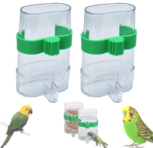 2 Stück Vogeltränke Für Käfig Wasserspender Vogelkäfig Bird Pet Tränke Futterstation Futterspender Vögel Automatischer Für Voliere,wellensittiche, Nymphensittiche, Papageien 8.5×4.5×13cm