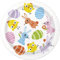 Unique 24134 Paper Plates-18 cm-Colourful Gingham Easter Party-Pack of 8, Multicolour