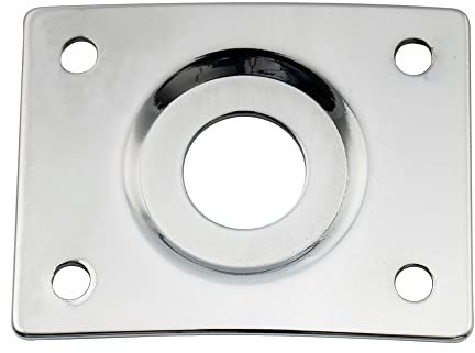 Musiclily Pro 10mm Steel Curved Recessed Rectangle Jack Plate for Electric Guitar Bass, Chrome