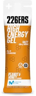 226ERS High Energy Gels, Veganes Energie Gel mit Cyclodextrin als Kohlenhydrat und 250 mg Natrium, Power Gel, Erdnuss und Honig - 1 Gel x 76g