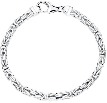 JEWLIX 925 Silber Königsarmband 4mm KA0040-RH (Länge: 19cm)