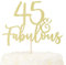 LOVENJOY 45 und Fabulous Geburtstag Tortendeko Gold Glitter 45. Kuchen Topper für 45th Birthday Party Cake Dekoration Glittery