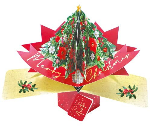 Auntie Christmas Card 3D Xmas Tree Pop Up Christmas Card Xmas Greeting Cards POP066X01