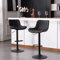 YOUTASTE Taburete Bar – Juego de 2 Moderno de Altura Ajustable y giratoria Acolchada con Respaldo – Silla de Bar de Piel sintética Negra para Barra Isla de Cocina, encimera