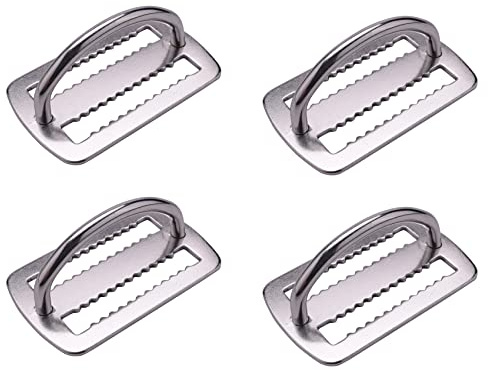 KVSERT 4 x 316 Edelstahl-D-Ring-Schnalle, Taucher-Gürtel für 5 cm Gewichtsgürtel, Surfen, Schwimmzubehör