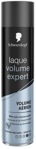 Schwarzkopf - Laque Cheveux, Volume Expert, Volume Aérien, Effet Anti-Cheveux Plats, Formule à la Vitamine B5, Fixation Très Forte, Tenue 48H, S’élimine au Brossage, 400 ml, Aucune, 1.00 g (Lot de 1)