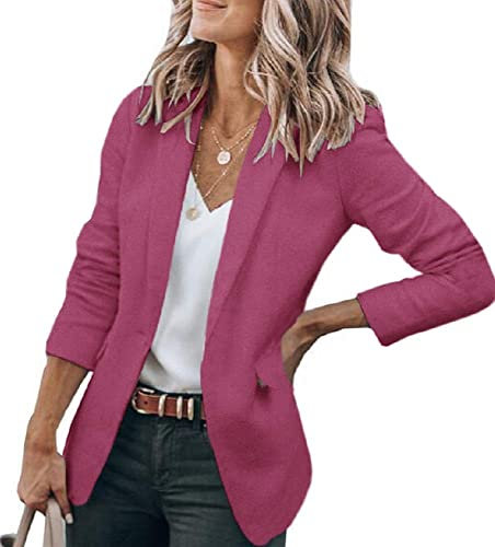 Cicy Bell Damen Casual Blazer Offene Front Langarm Elegant Arbeit Büro Jacken Blazer Lila XL