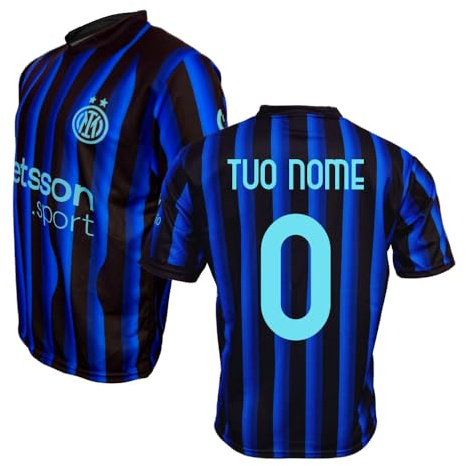 Inter Replica Maglia | Home Kit 25-26 |Nero, Blu | Adulto, Bambino | Made in Italy - Taglia Large