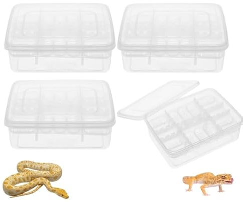 4 pcs 16 Climbing Pet Incubator Reptile breeding Incubator Reptile Egg Crested Gecko Tank Gecko Hatching Tray Reptile Substrate 16 compartments Incubator Plastic Egg Tray Aquarium