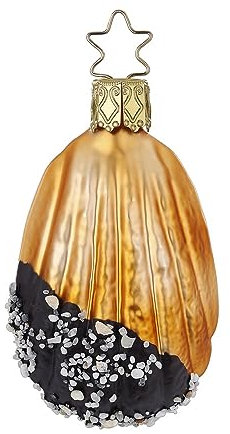 Christbaumschmuck Madeleine 7cm mundgeblasenes Glas handbemalt - Süßigkeiten zum Aufhängen Kupfer/Schokobraun - Weihnachtsbaum Anhänger - französisches Gebäck & Weihnachtsbaumschmuck