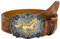 HilyBony Western-PU-Leder-Gürtel für Männer und Frauen, Cowboy-Cowgirl-Longhorn-Bull-Muster, gravierte Schnalle, Gürtel für Unisex, pferd, for 27-32 waist