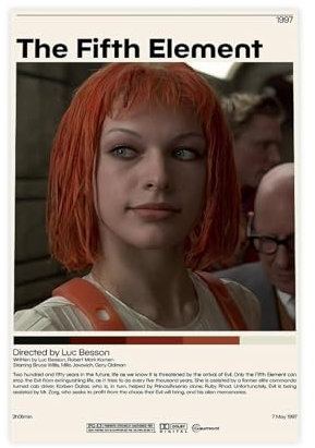 NEDOES The Fifth Element Poster auf Leinwand, Schlafzimmer, Dekoration, Sport, Landschaft, Büro, Raumdekoration, Geschenk, ungerahmt, 40 x 60 cm