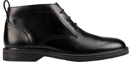 Clarks Premium Aldwin Chukka - Stivale da uomo, in pelle nera, taglia 40, Pelle nera, 43.5 EU